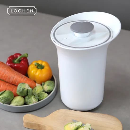 루헨 진공 음식물 쓰레기통 보관기, 3L, 화이트, 1개