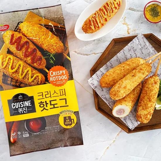 퀴진 크리스피 핫도그, 400g, 3개