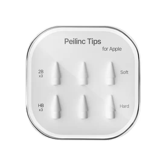 Peilinc 정품 애플펜슬 1/2/3세대 호환 펜촉, 2B 3개+HB 3개, 화이트, 1세트