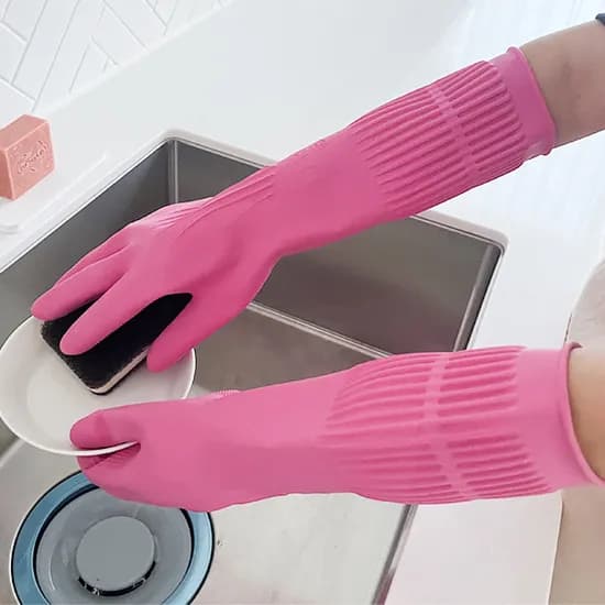 하얀손 달인 고무장갑, 핑크, 대, 5개