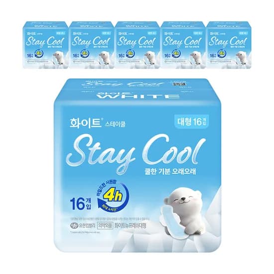 화이트 스테이쿨 대형 16개입 6팩