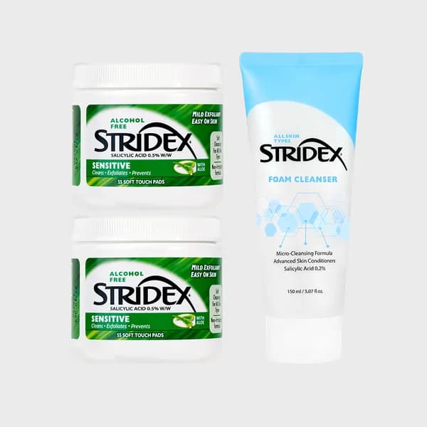 스트라이덱스 센시티브 패드 55매 2개 + 폼 클렌저 150ml