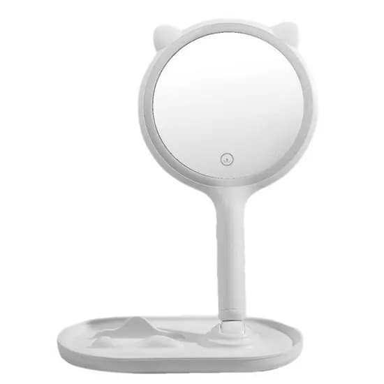 벨르미니 LED 충전식 탁상 거울, 화이트