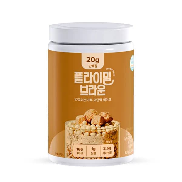 플라이밀 단백질 쉐이크 대용량 브라운(미숫가루맛) 630g