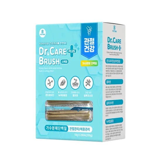 닥터케어브러쉬 플러스 가수분해 기능성 강아지껌, 관절건강, 200g, 20개입, 1개