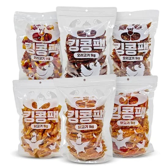 킹콩팩 대용량 반려견 간식 닭가슴살, 1kg, 1개