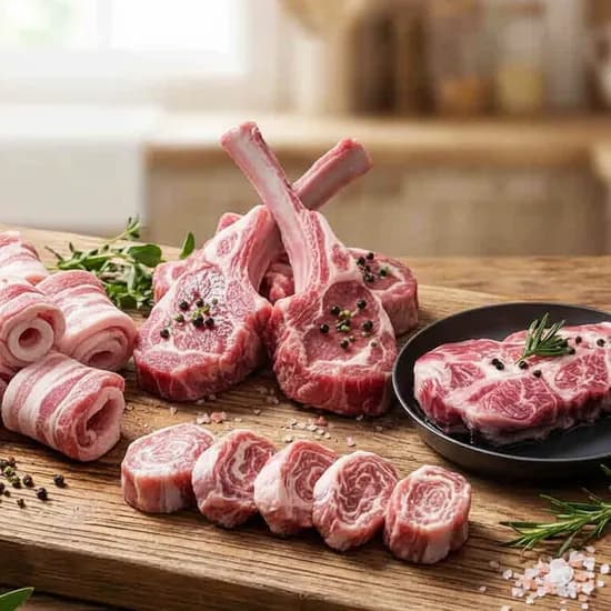 6다이닝 이베리코 돼지고기 세트 돈마호크 목살 세크리토벨리 듀록삼겹살, 1세트, 1kg