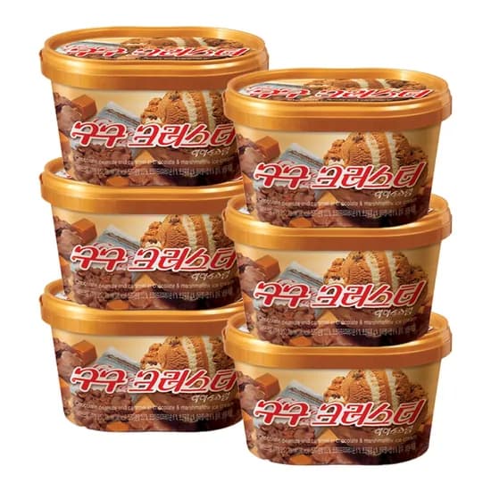 롯데웰푸드 구구 크러스트 홈, 660ml, 6개