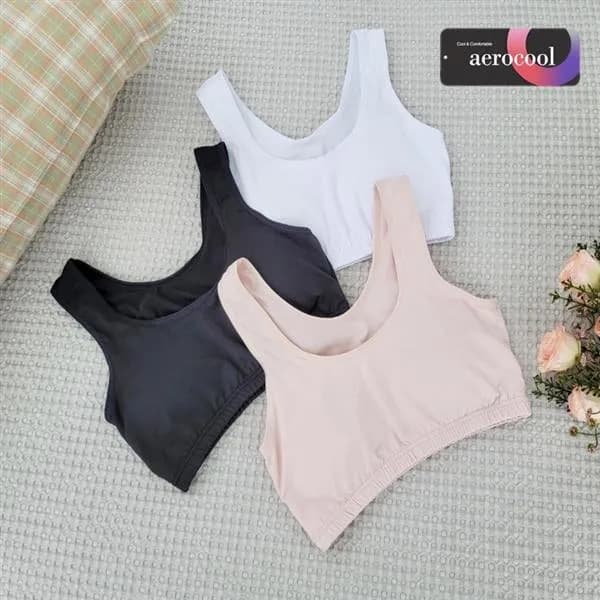 여성 노와이어 스포츠 브라탑 화이트 100(XL)