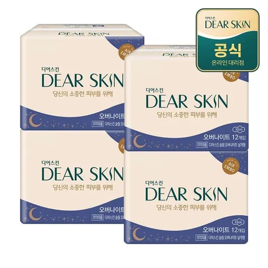 디어스킨 에어엠보, 오버나이트, 12개입, 4팩