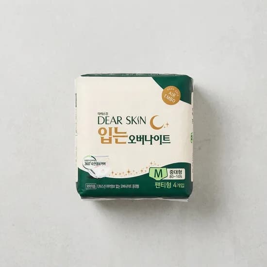 디어스킨 입는 오버나이트 중대형 4매입 4팩