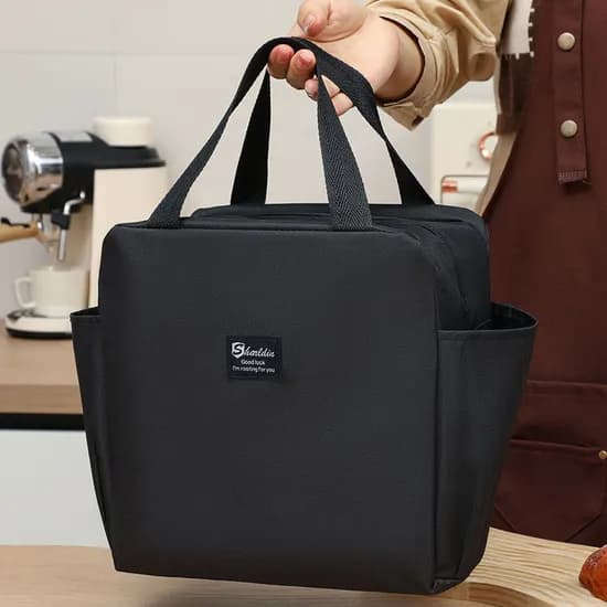 보온보냉가방 블랙블랙 25x25cm 2개입