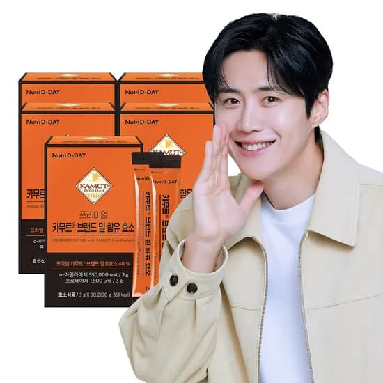 뉴트리디데이 프리미엄 카무트 브랜드 밀 함유 효소 3g 30포 5개 62,250원