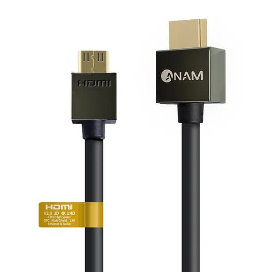 아남 슬림 HDMI to Mini HDMI 다크그레이 메탈 케이블, ACH-AMN15S2, 1.5m, 1개