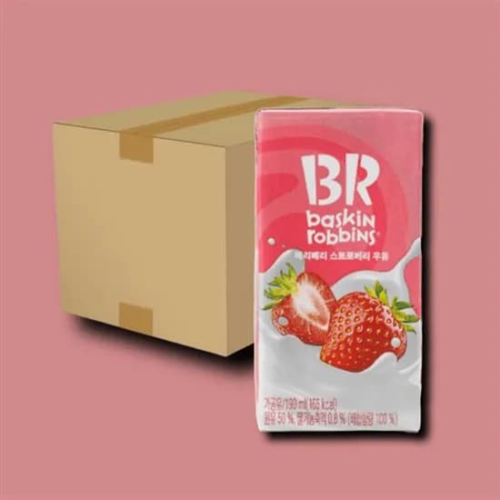 배스킨라빈스 베리베리 스트로베리 우유 190ml, 24개