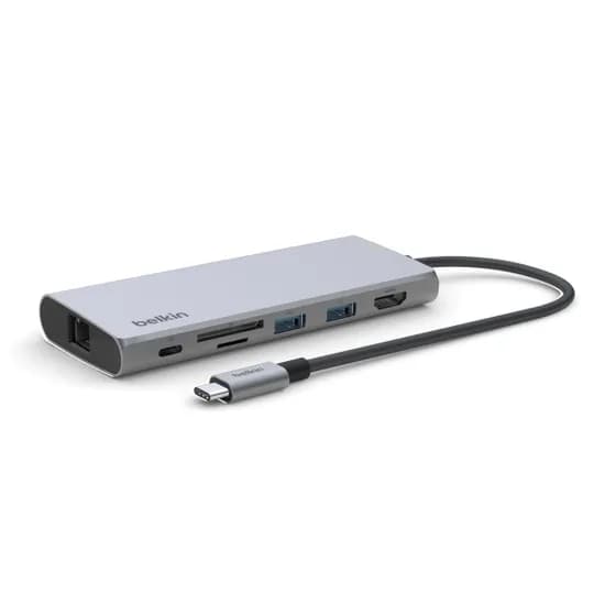 벨킨 USB-C 7-in-1 멀티 포트 어댑터 허브 실버그레이 1개