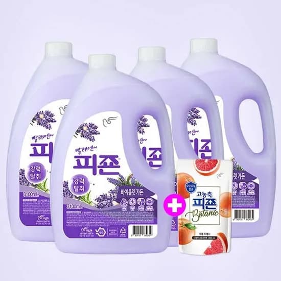 피죤 섬유유연제, 바이올렛가든, 3.1L, 4개