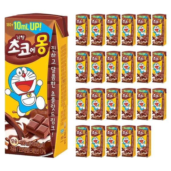 남양 초코에몽 멸균 초코우유 190ml 24팩 20,780원
