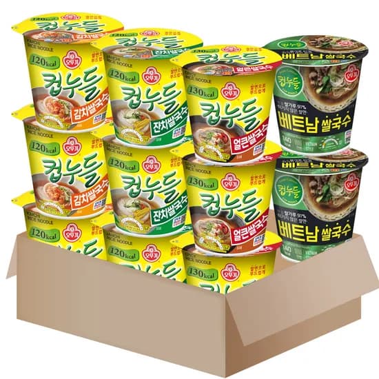 오뚜기 컵누들 쌀국수 세트 얼큰 3개 잔치 3개 김치 3개 베트남 2개 1세트