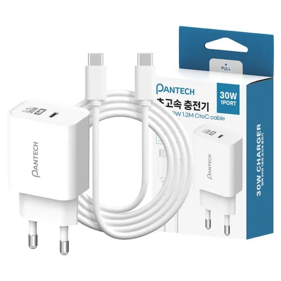 팬택 30W 1포트 C타입 초고속 충전기 + 60W CtoC 케이블, 1.2m, 1개
