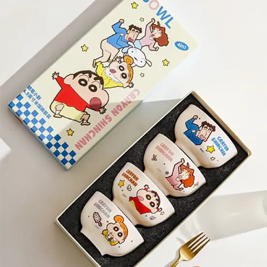 짱구 패밀리 세라믹 밥그릇 세트, 1세트, 4p