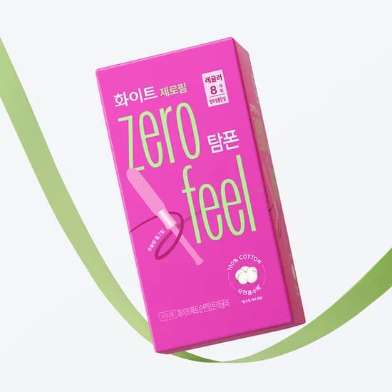 제로필 화이트 탐폰, 레귤러, 8매, 2팩