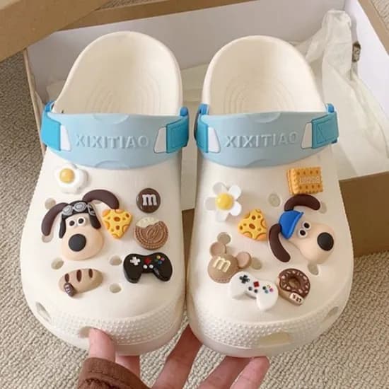 신발 꾸미기 크록 샌들 장식 파츠 세트, 강아지