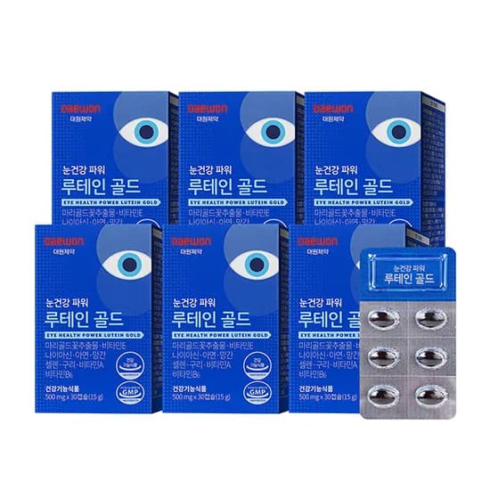 대원제약 눈건강 파워 루테인 골드, 500mg, 30캡슐, 6박스