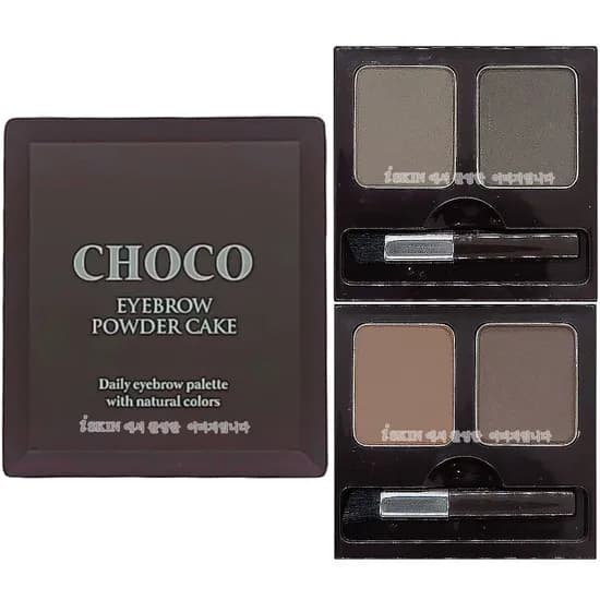 스킨푸드 초코 아이브로우 파우더 케익, 1호, 그레이 카키 블랙, 2.6g, 1개