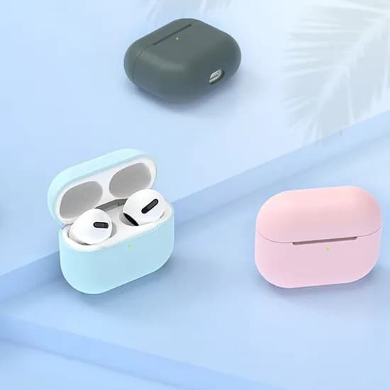 실리콘 에어팟 프로 케이스, 에어팟 프로 1/2 전용, 민트, 카라비너 포함, 1개