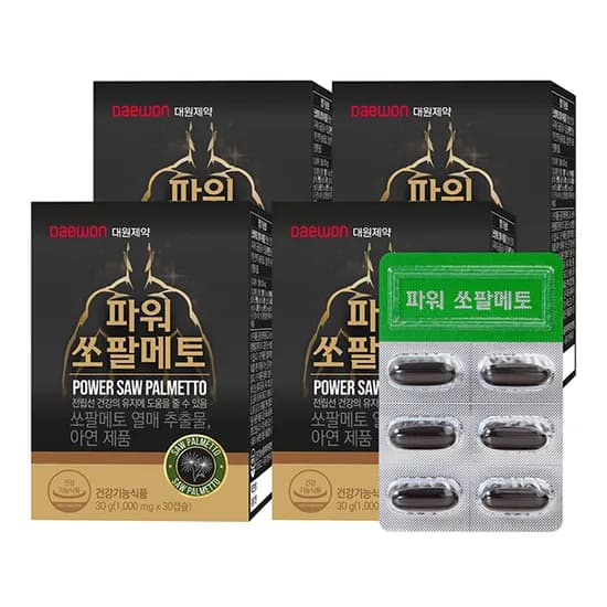 대원제약 파워 쏘팔메토, 1000mg, 30캡슐, 4박스