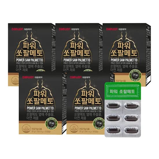 대원제약 파워 쏘팔메토 1,000mg 30캡슐 5박스