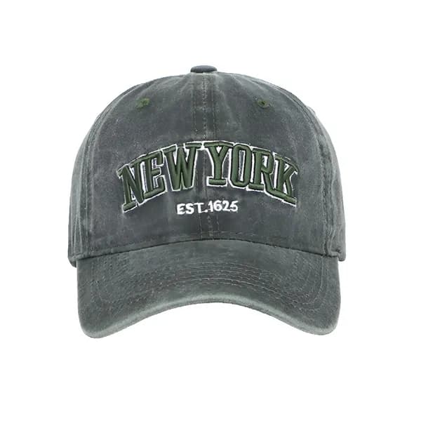 NEW YORK 레터링 빈티지 볼캡 챠콜 55-60cm