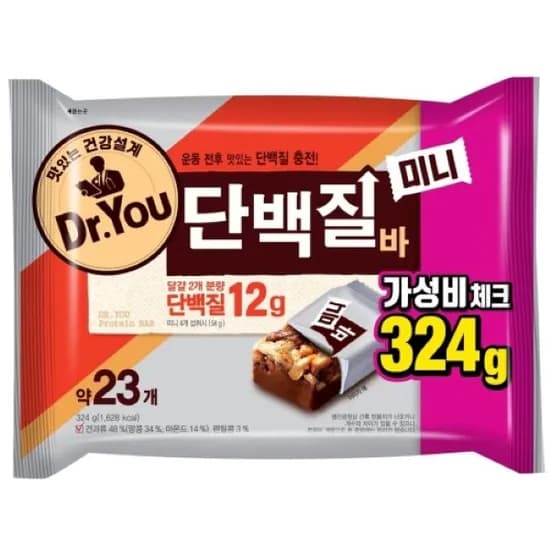 오리온제과 닥터유 단백질바 미니 324g 2개