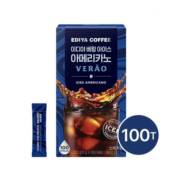 이디야커피 베랑 아이스 아메리카노, 1g, 100개입, 1개