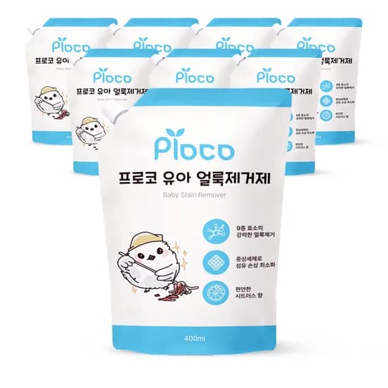 프로코 9종효소 유아 얼룩제거제 리필 400ml 8개