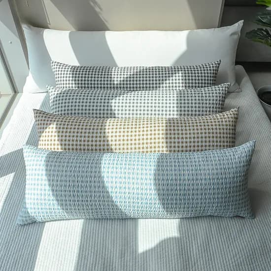 더스케치 지지미 리플 시어서커 크로스 체크 Ver.2 사각 바디필로우, 블랙, 커버만, 35x100cm