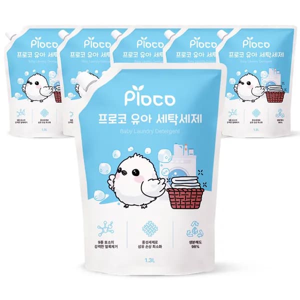 프로코 9종효소 베이비파우더 유아 세탁세제 1300ml 6개