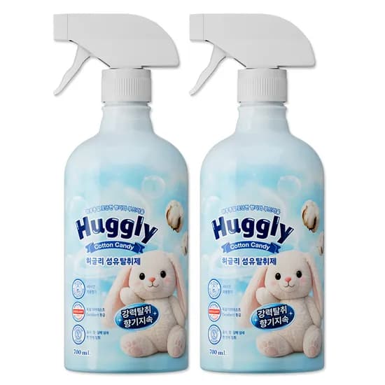 허글리 대용량 섬유탈취제, 코튼캔디, 700ml, 2개