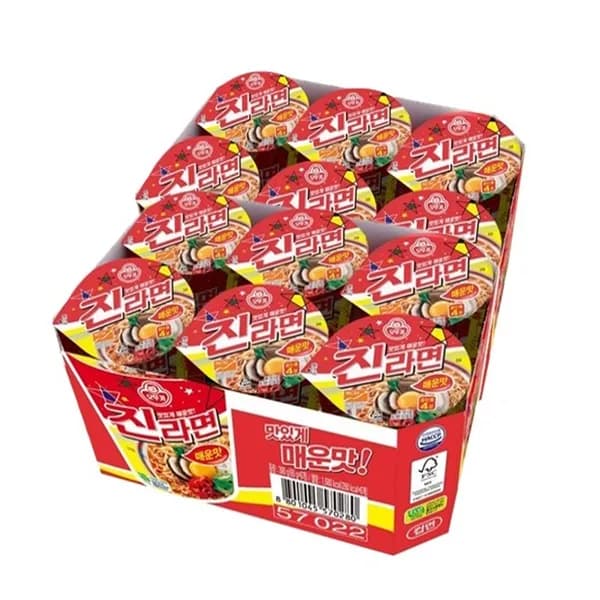 오뚜기 진라면 매운맛 소컵 65g 6개입 2박스