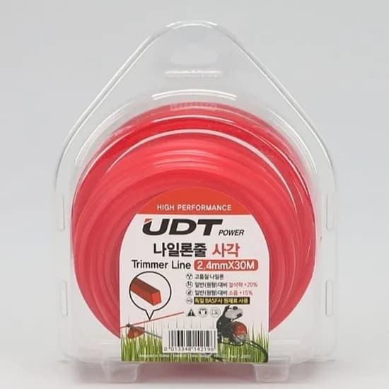 UDT 예초기 나일론줄 사각형 2.4mm 30m 1개