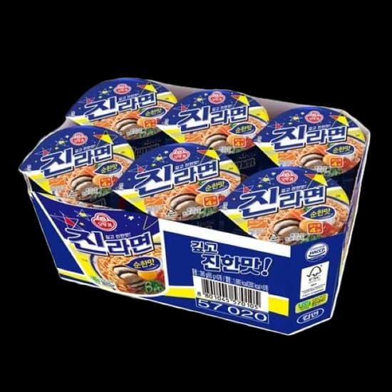 오뚜기 진라면 컵라면 순한맛 65g 6개입