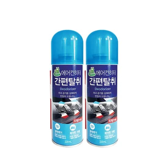 청개구리 에어컨히터 간편탈취제, 차량용, 220ml, 2개