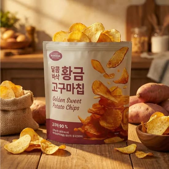 로마나 달콤바삭 황금 고구마칩, 320g, 4개