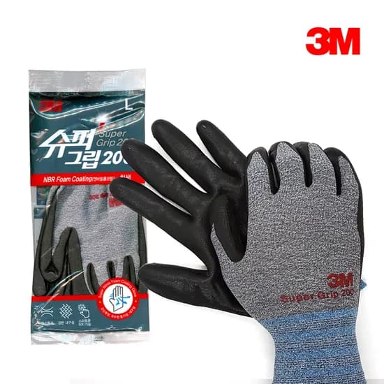3M 슈퍼그립200 그레이, M, 10개