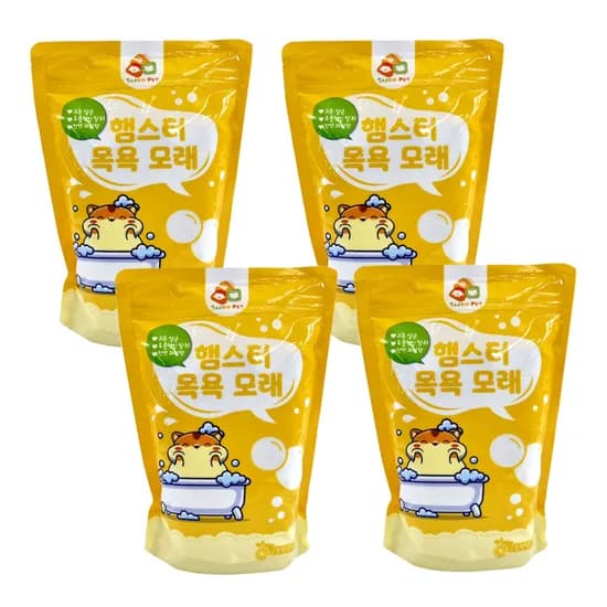 애니몰파크 햄스터 목욕모래, 레몬향, 1kg, 4개