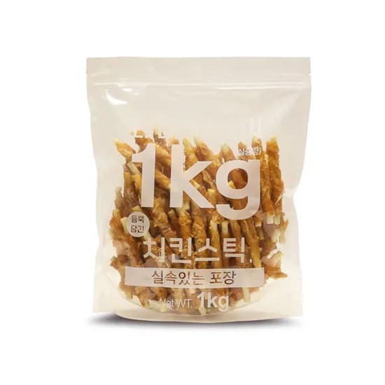 테비 강아지간식, 테비 치킨스틱, 1kg, 1개