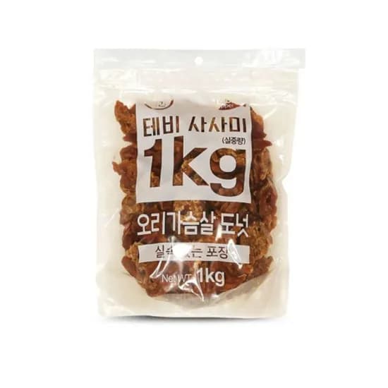 테비 강아지간식, 테비 오리가슴살 도넛, 1kg, 1개