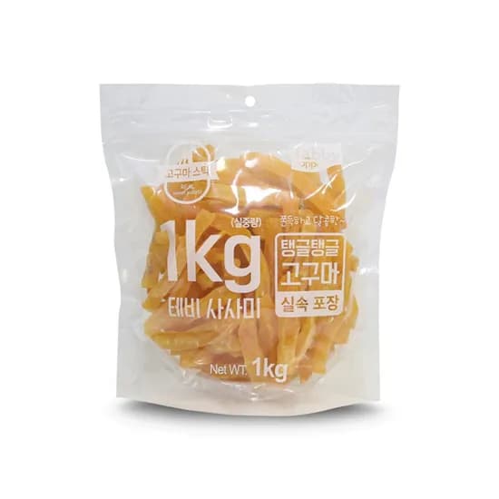 테비 강아지간식, 테비 탱글탱글 스틱고구마, 1kg, 1개