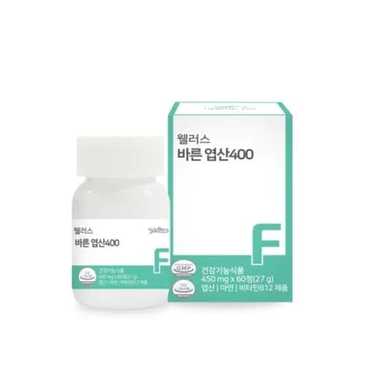웰러스 바른 엽산400 450mg 60정 1개